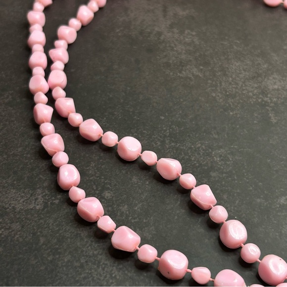 Light Pink Beaded Long Necklace - Picture 2 of 3